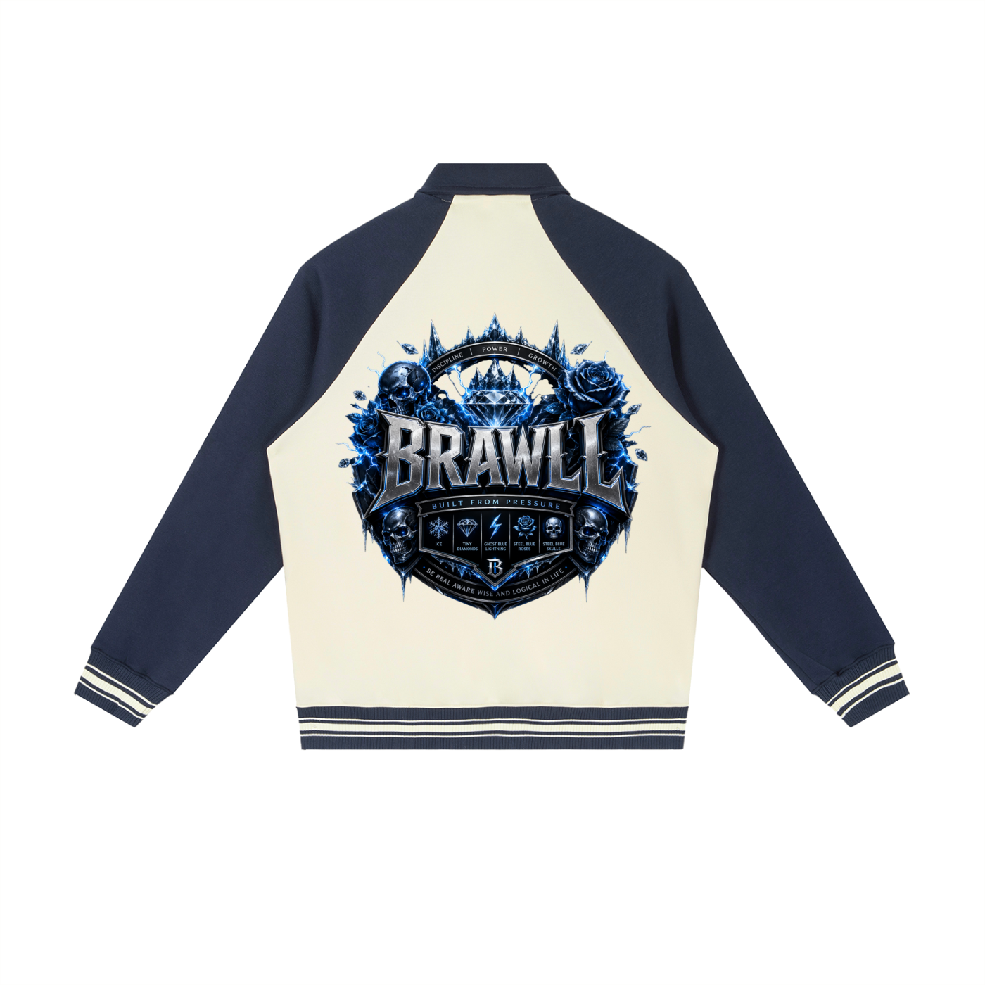Contrast Raglan Sleeve Baseball Jacket