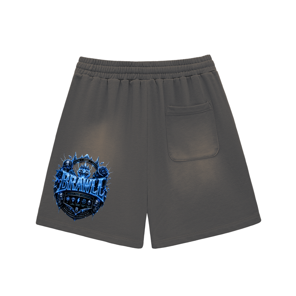 Sun Fade Raw Edge Cotton Shorts