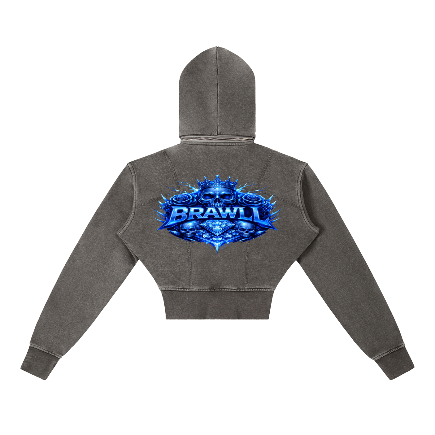 Vintage Washed Cropped Fleece Hoodie