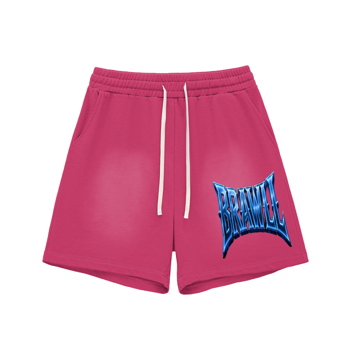 Sun Fade Raw Edge Cotton Shorts