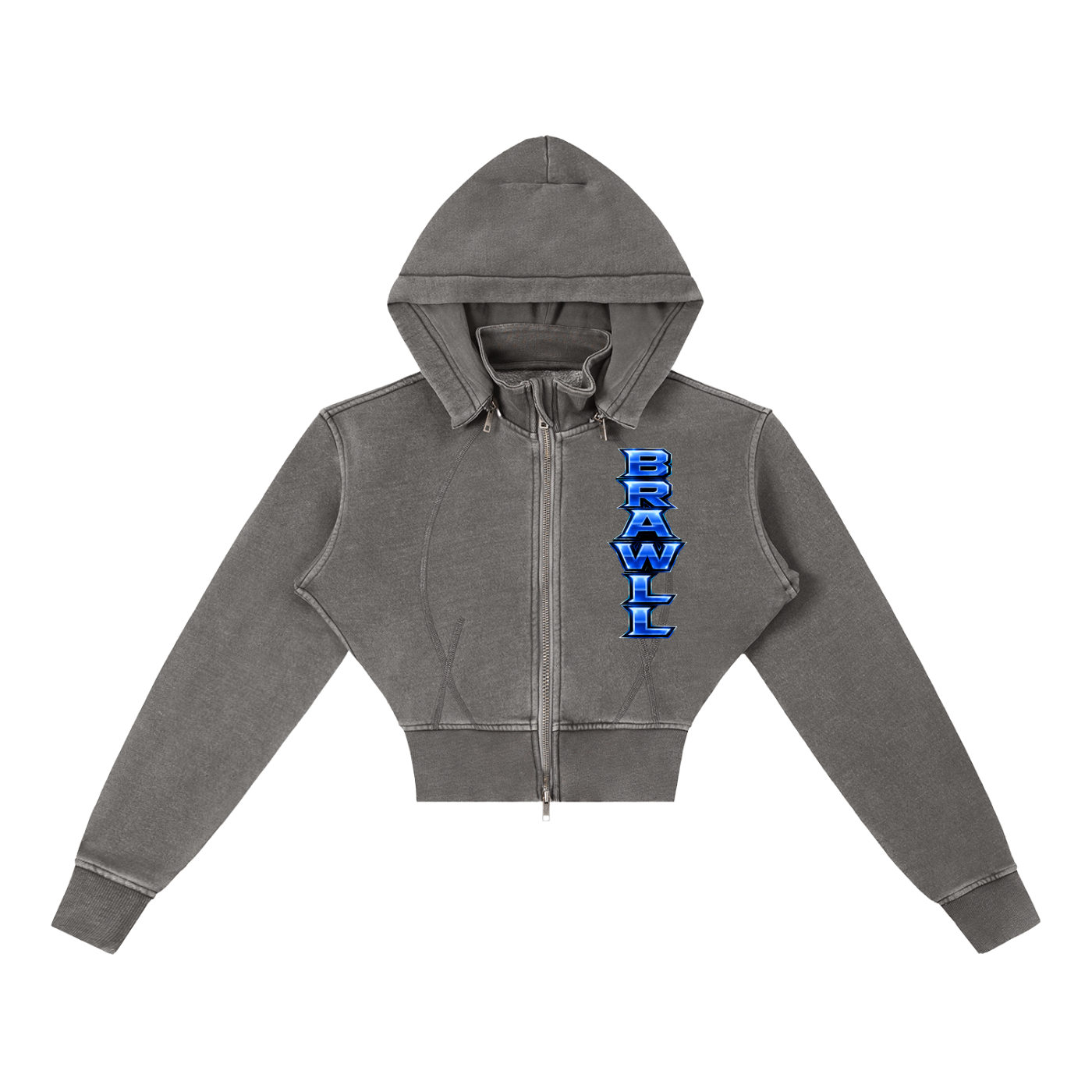 Vintage Washed Cropped Fleece Hoodie