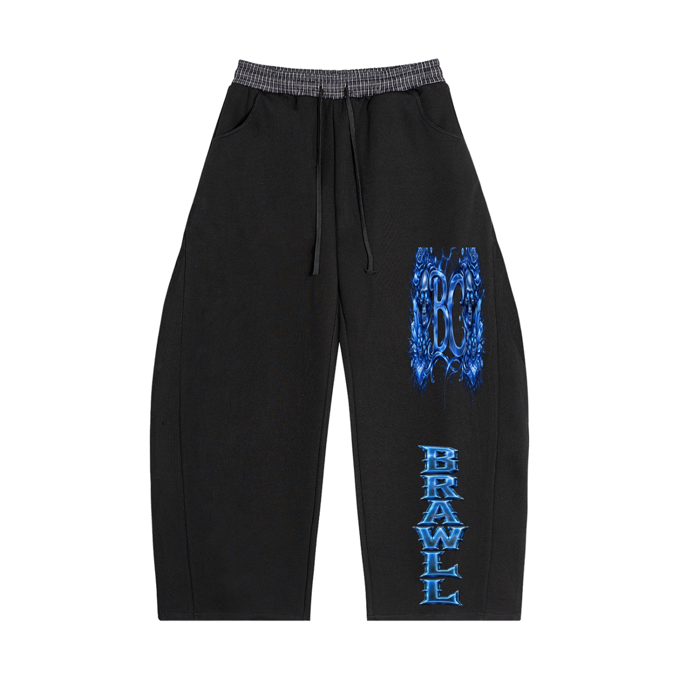 Plaid Waistband Barrel Sweatpants