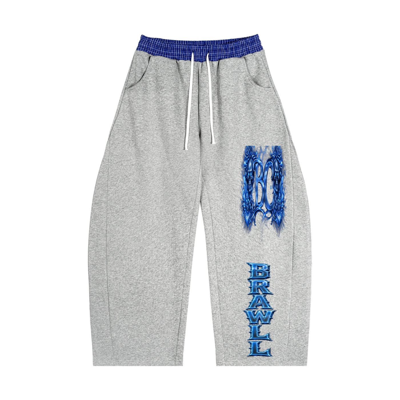 Plaid Waistband Barrel Sweatpants