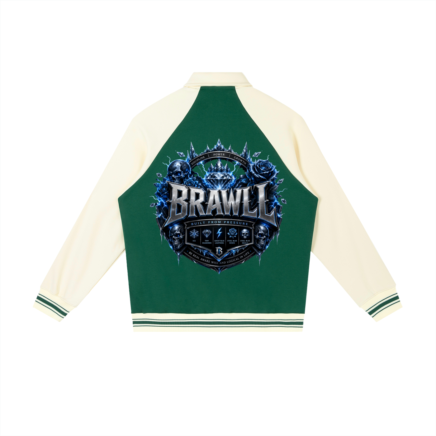 Contrast Raglan Sleeve Baseball Jacket