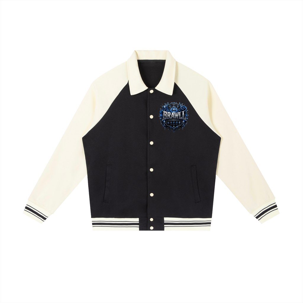 Contrast Raglan Sleeve Baseball Jacket