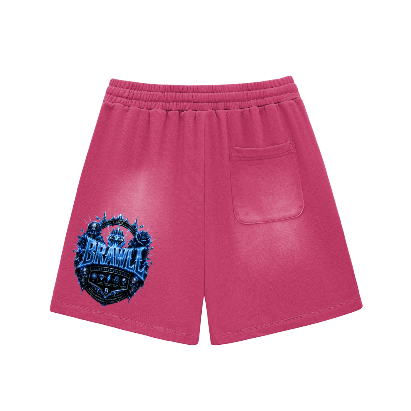 Sun Fade Raw Edge Cotton Shorts