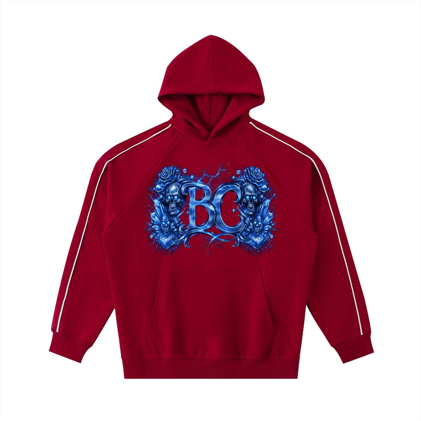 Contrast Piping Raglan Hoodie