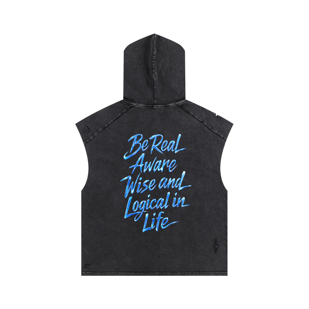 Snow Washed Boxy Hooded Tank Top