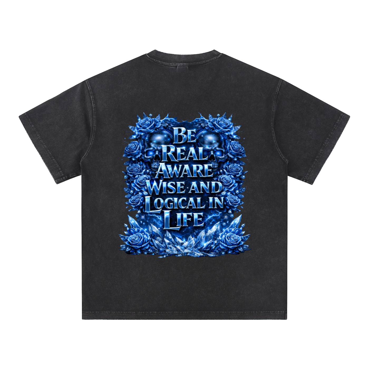 Snow Washed V-Neck Cotton T-Shirt