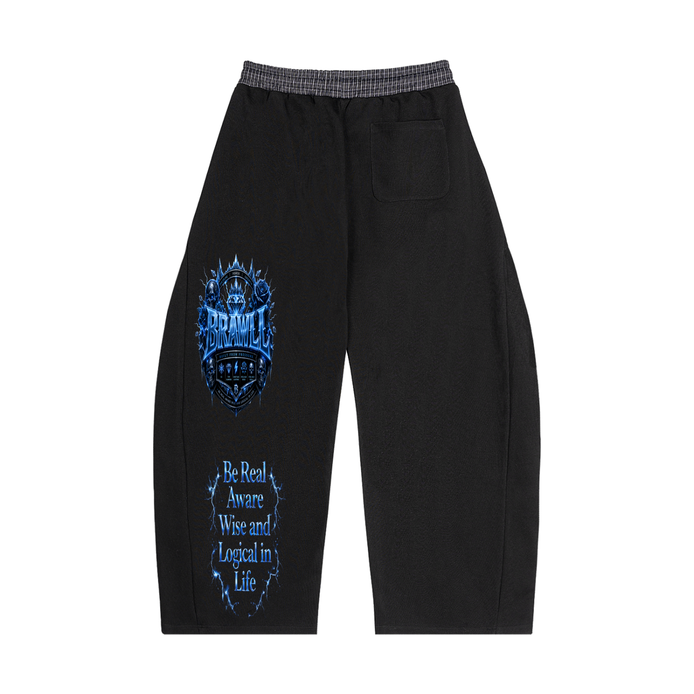 Plaid Waistband Barrel Sweatpants
