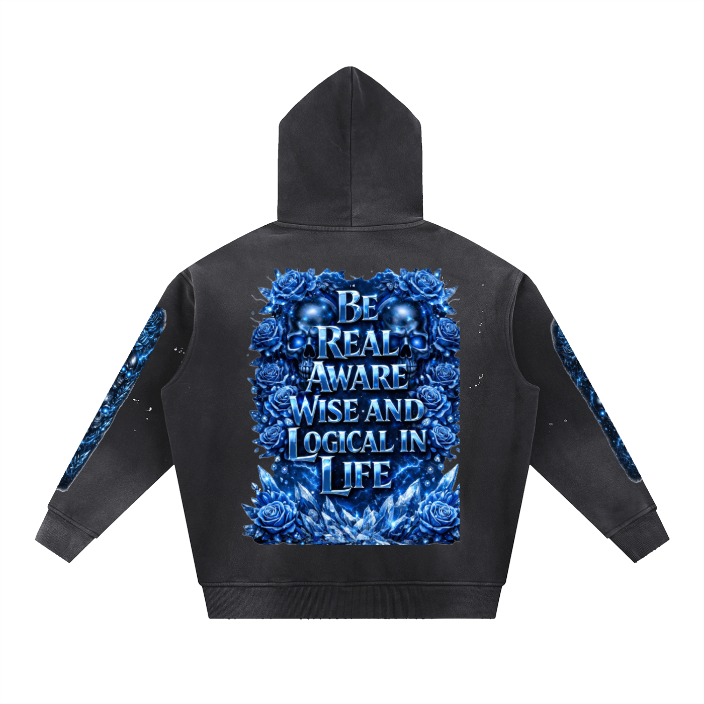 Vintage Washed Frayed Fleece Hoodie