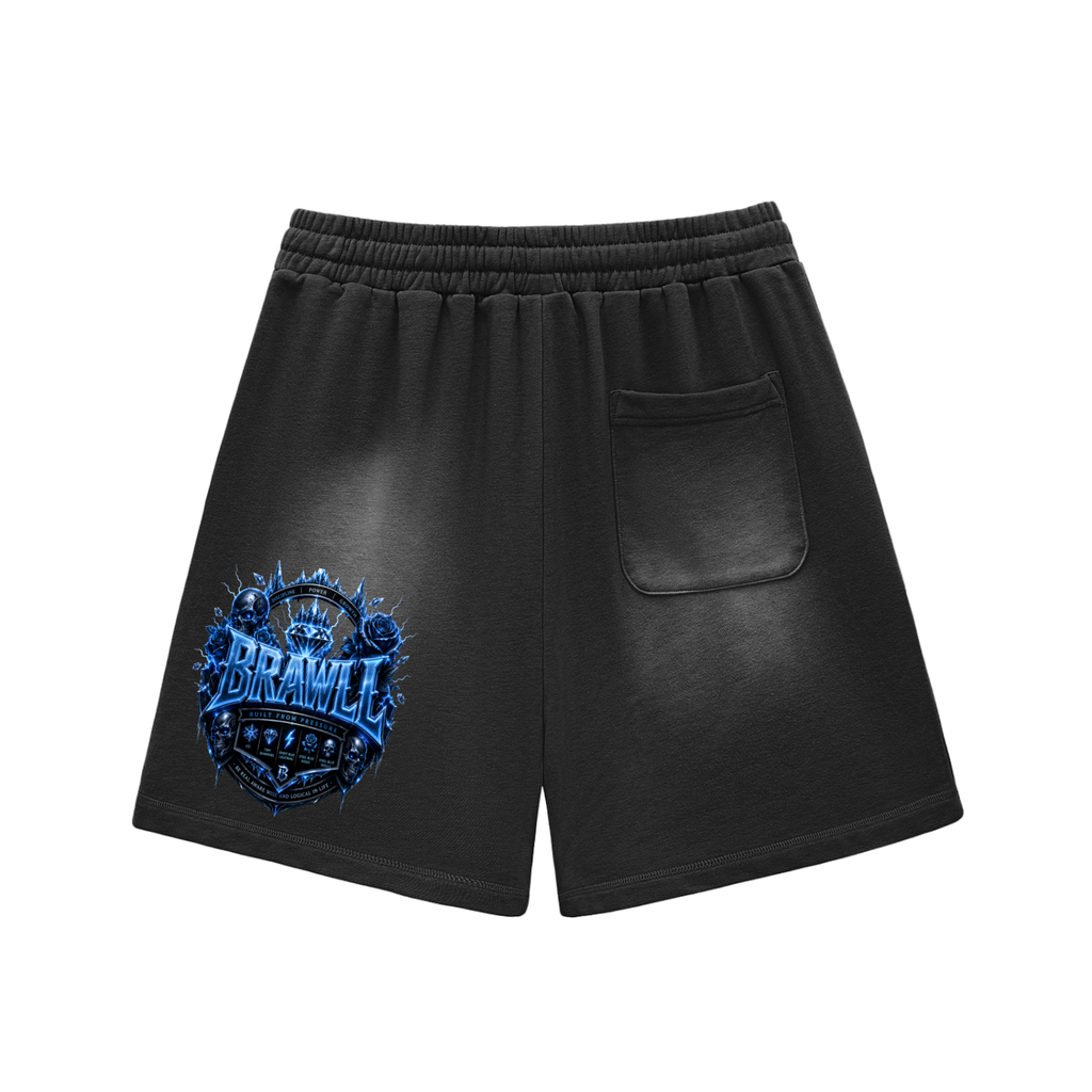 Sun Fade Raw Edge Cotton Shorts