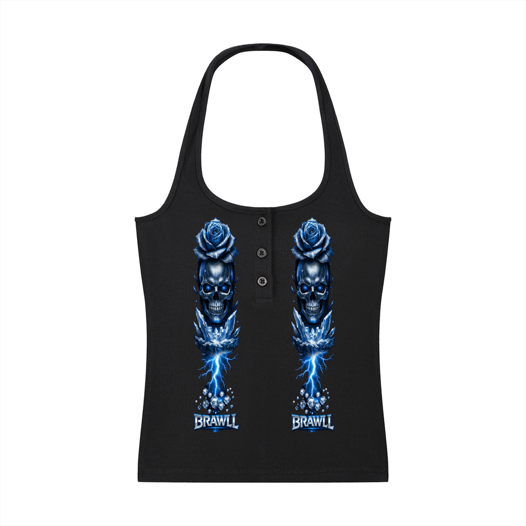 Women's Ribbed Henley Tank Top