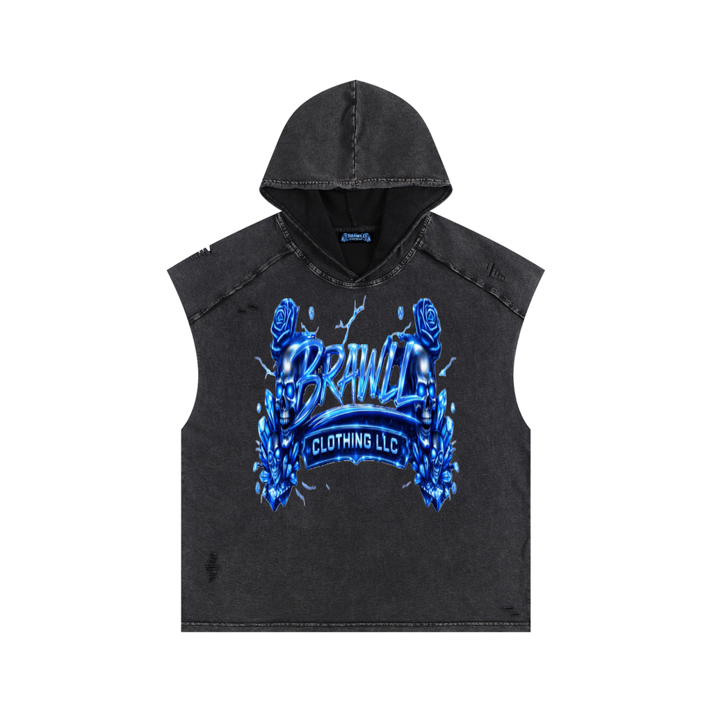 Snow Washed Boxy Hooded Tank Top