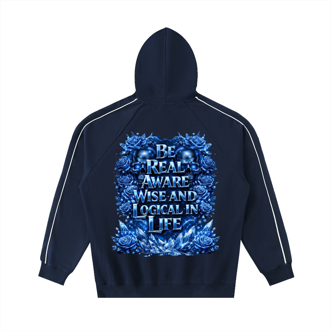 Contrast Piping Raglan Hoodie