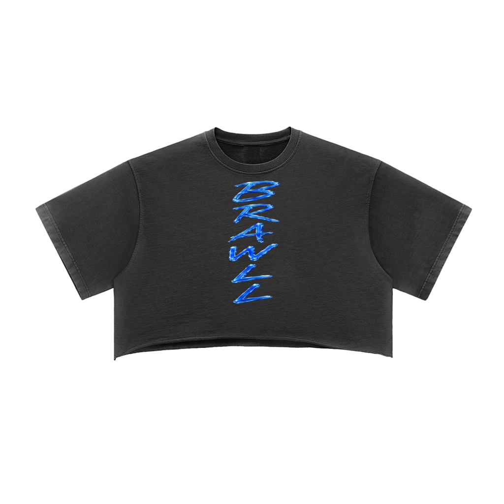 Snow Washed Raw Edge Crop Top