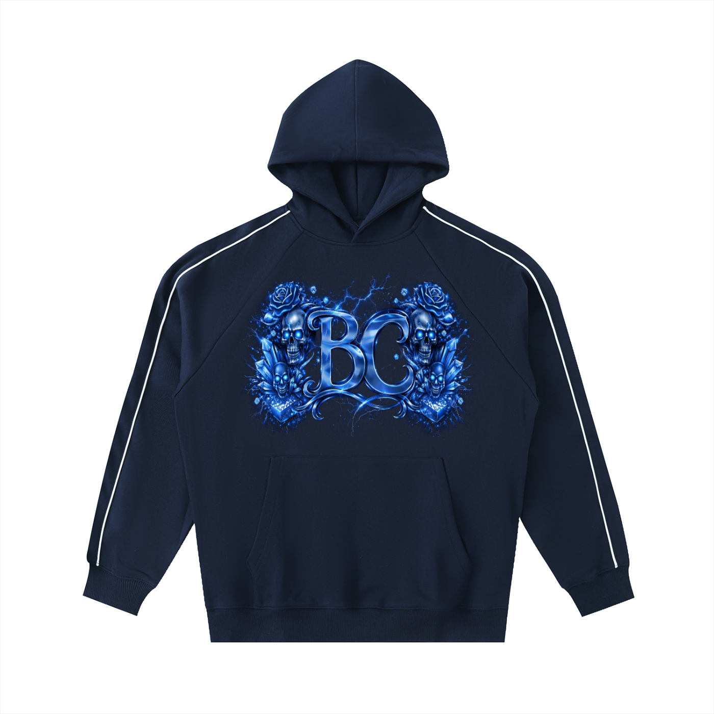 Contrast Piping Raglan Hoodie