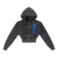 Vintage Washed Cropped Fleece Hoodie