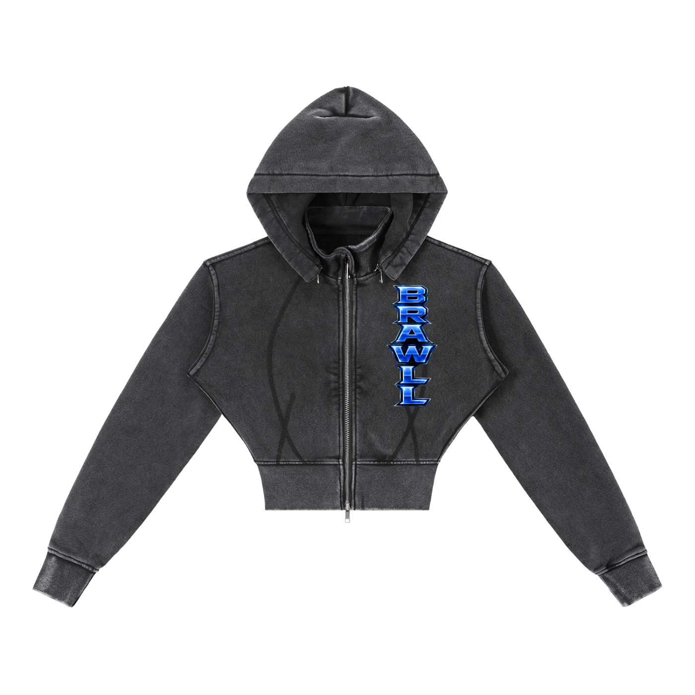 Vintage Washed Cropped Fleece Hoodie