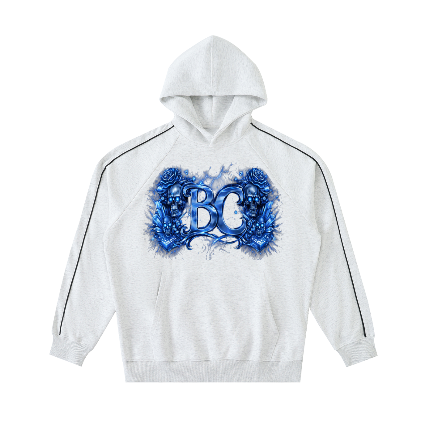 Contrast Piping Raglan Hoodie