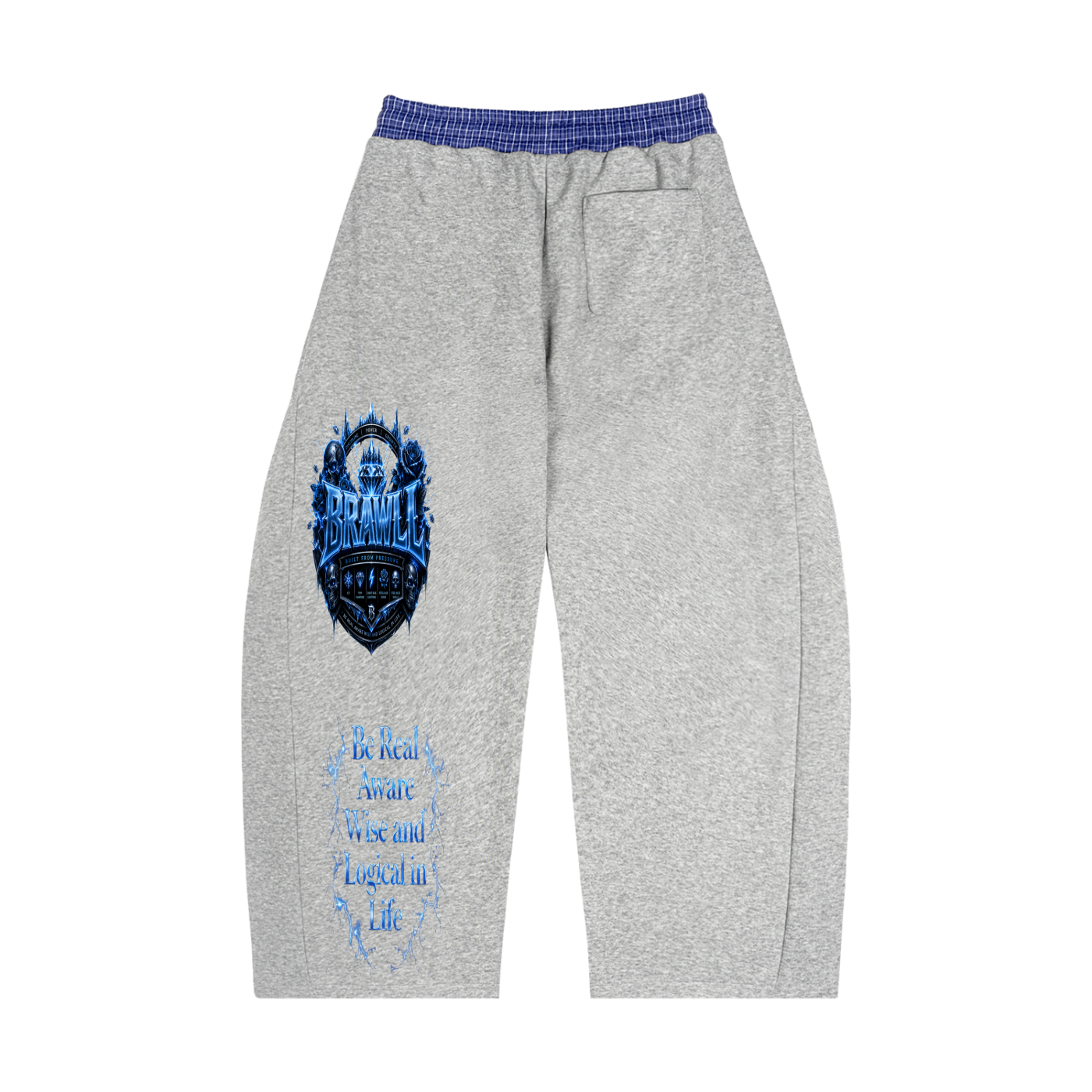 Plaid Waistband Barrel Sweatpants