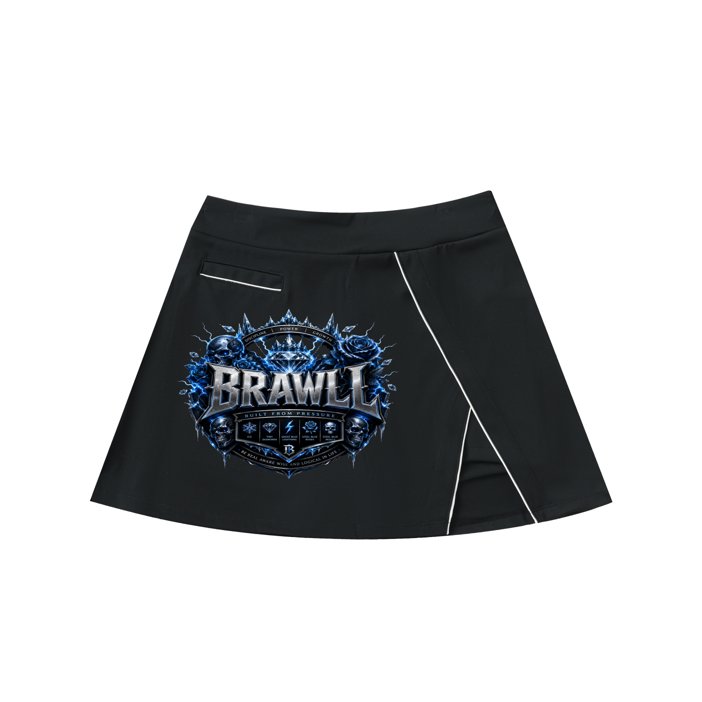High-Waist Pocketed A-Line Skirt